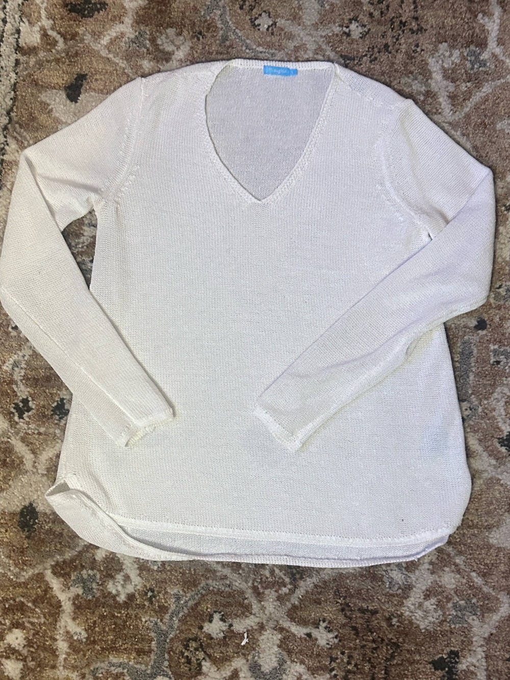 J. McLaughlin Callum Sweater V-Neck Split Hem Knit Top Cotton Blend size M